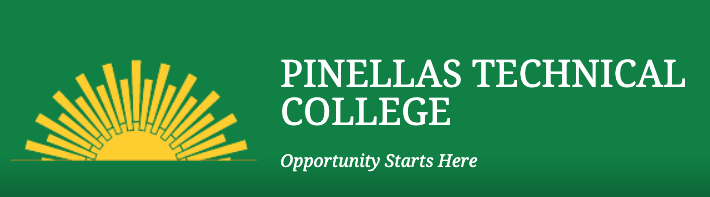  An image of a half sun with text "Pinellas Technical College Opportunity Starts Here"